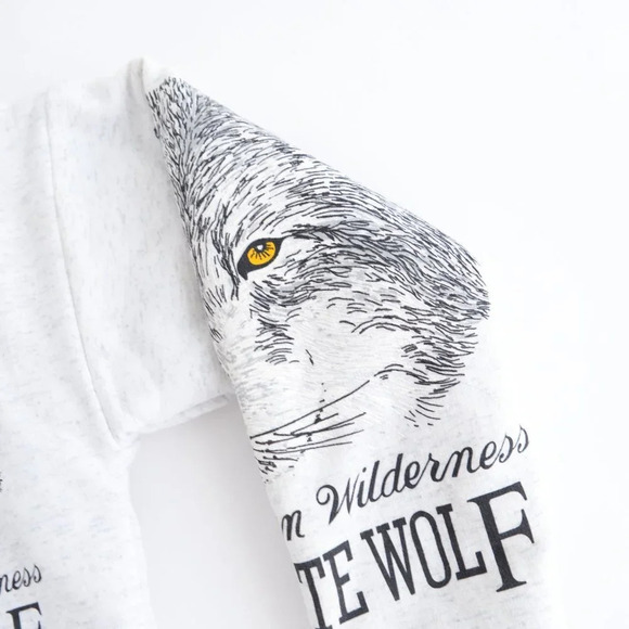 Vintage  T.O.S.H. Sportswear Grey Canadian Wilderness White Wolf Zip Up Hooded - Picture 6 of 13
